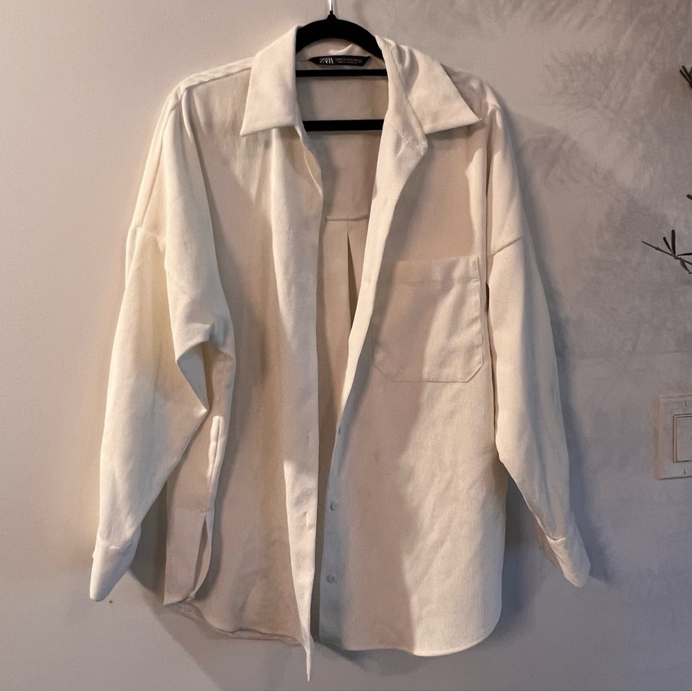 ZARA Ribbed Over Sized Button Down Shirt/Jacket - Size M